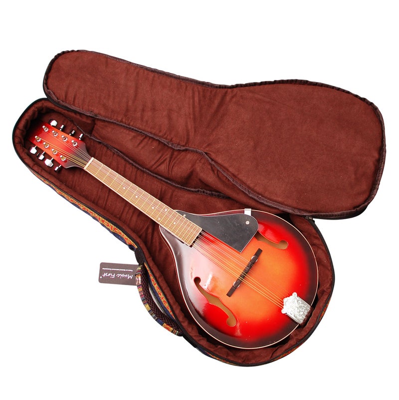 MUSIC FIRST Original Design 15mm Thick Padded Country Style A & F Style (Standard) Mandolin Gig Bag (Soft Case) Soft Mandolin Case. Fits Most A Mando. - Image 3